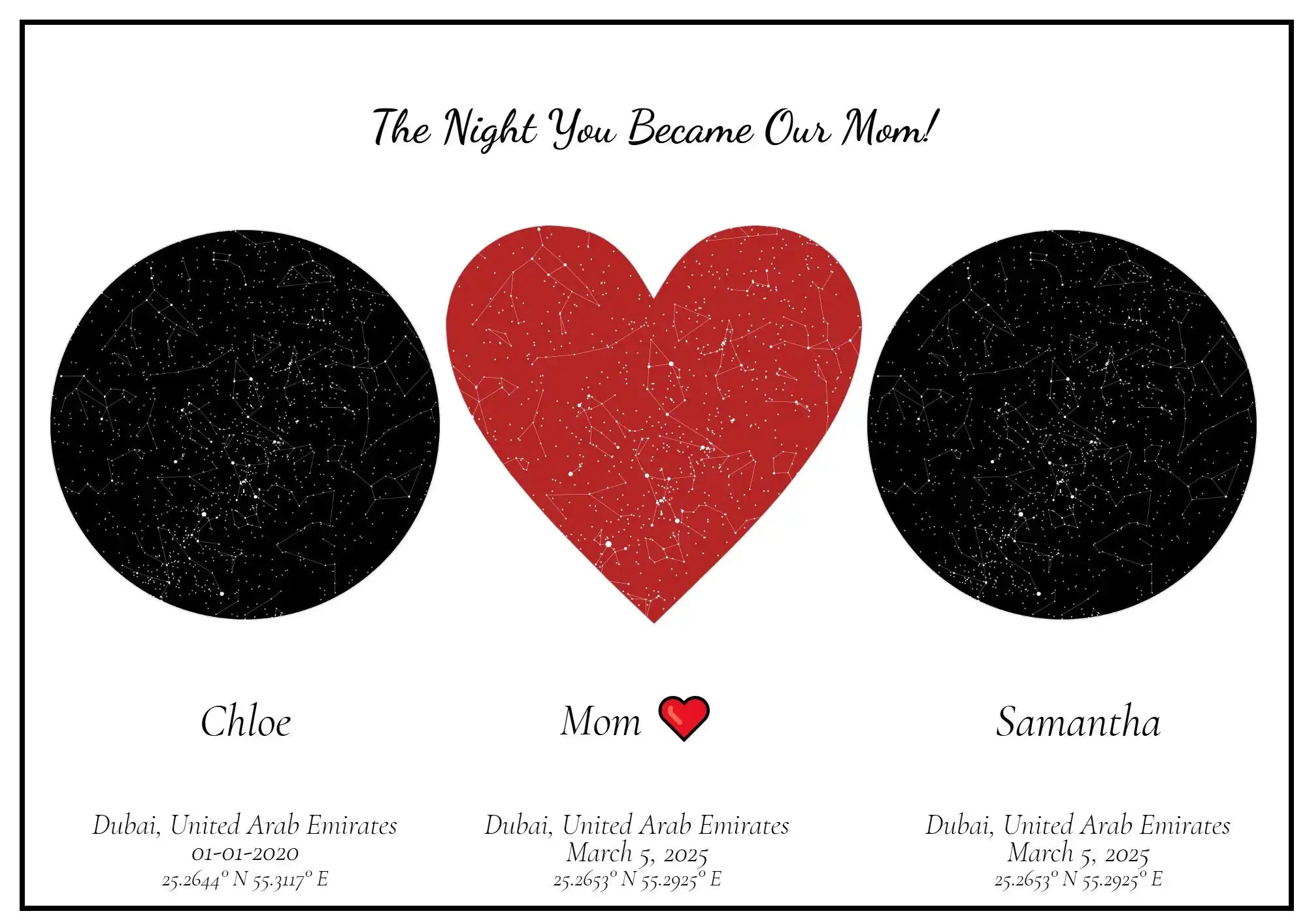 MOTHERS DAY MOM & KIDS STAR MAP starmapsuae.myshopify.com