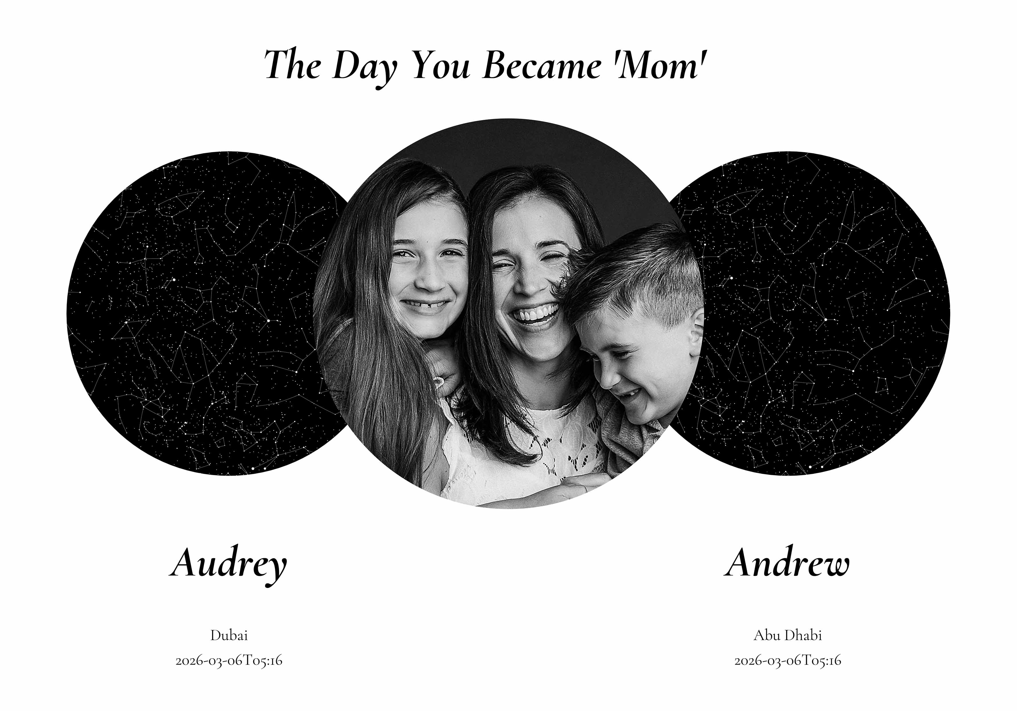 Mothers Day Dual Star Map - Star Maps UAE