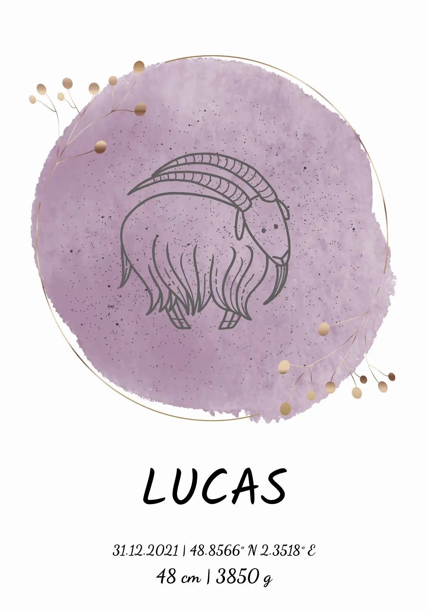 Zodiac Birth Poster starmapsuae.myshopify.com