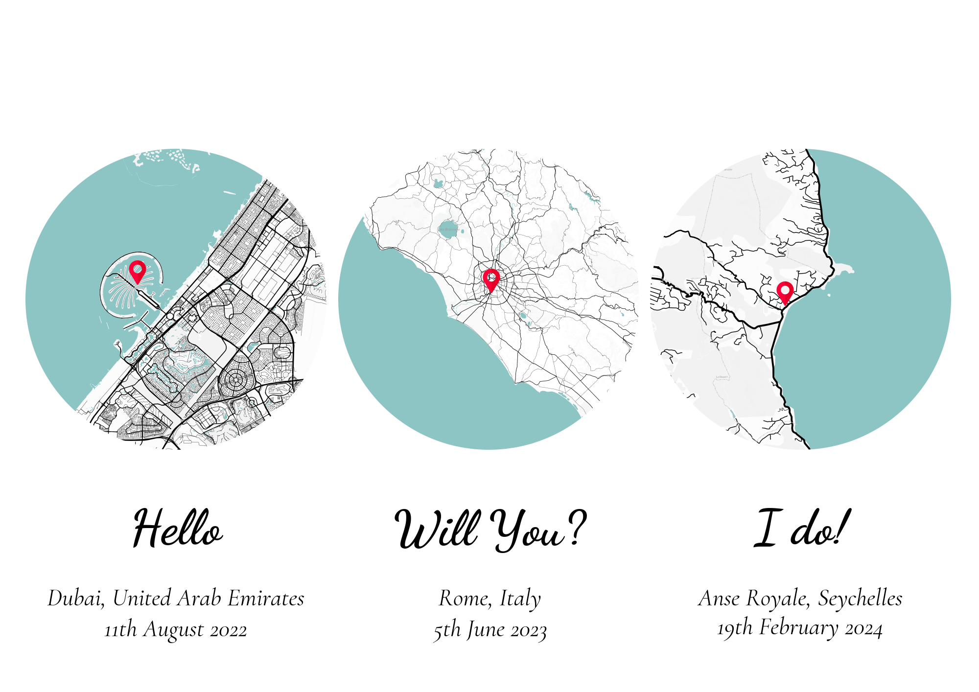 Couple’s Love Story Map | Custom Engagement & Wedding Frame