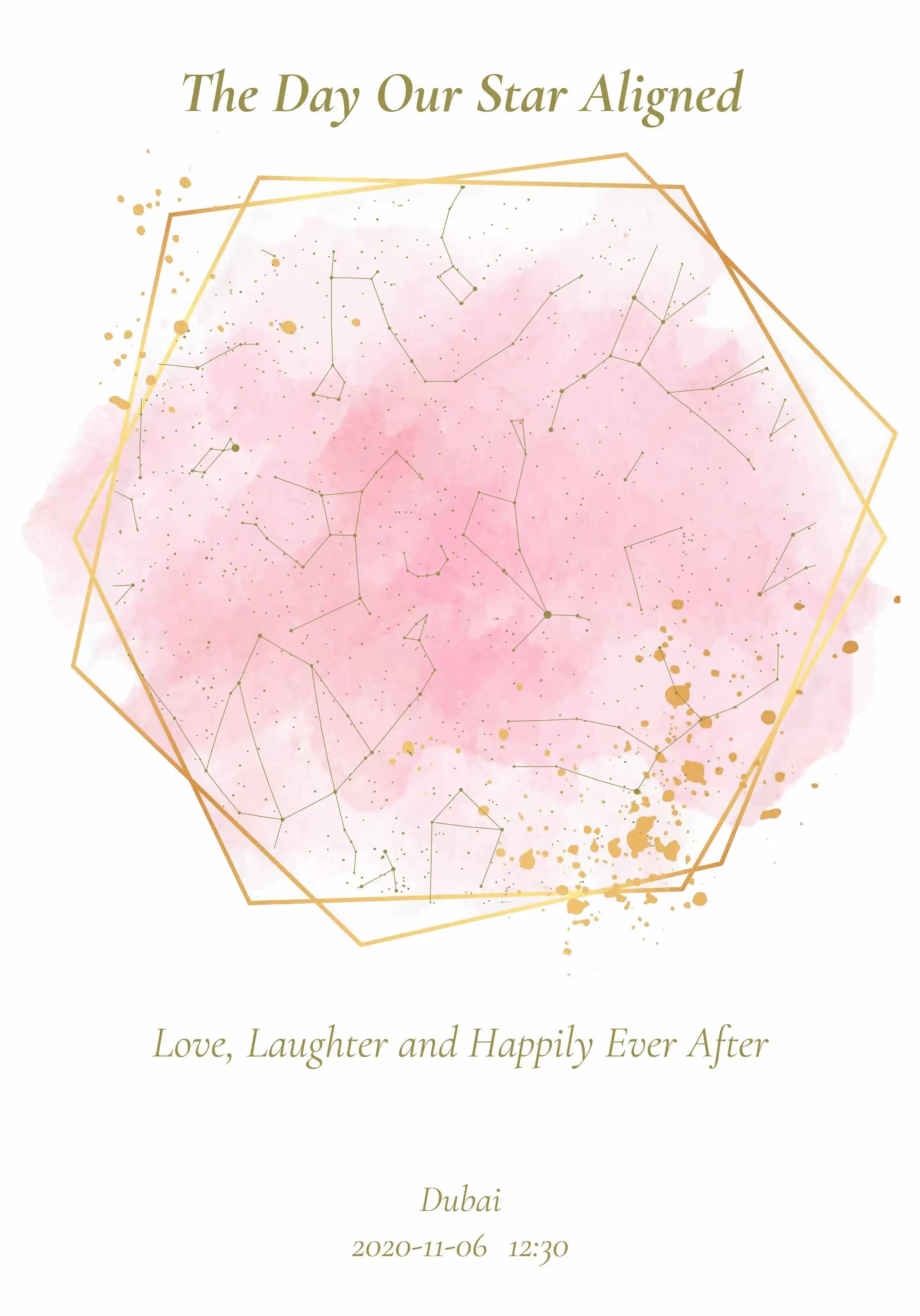 Chiffon Pink Star Map - Star Maps UAE