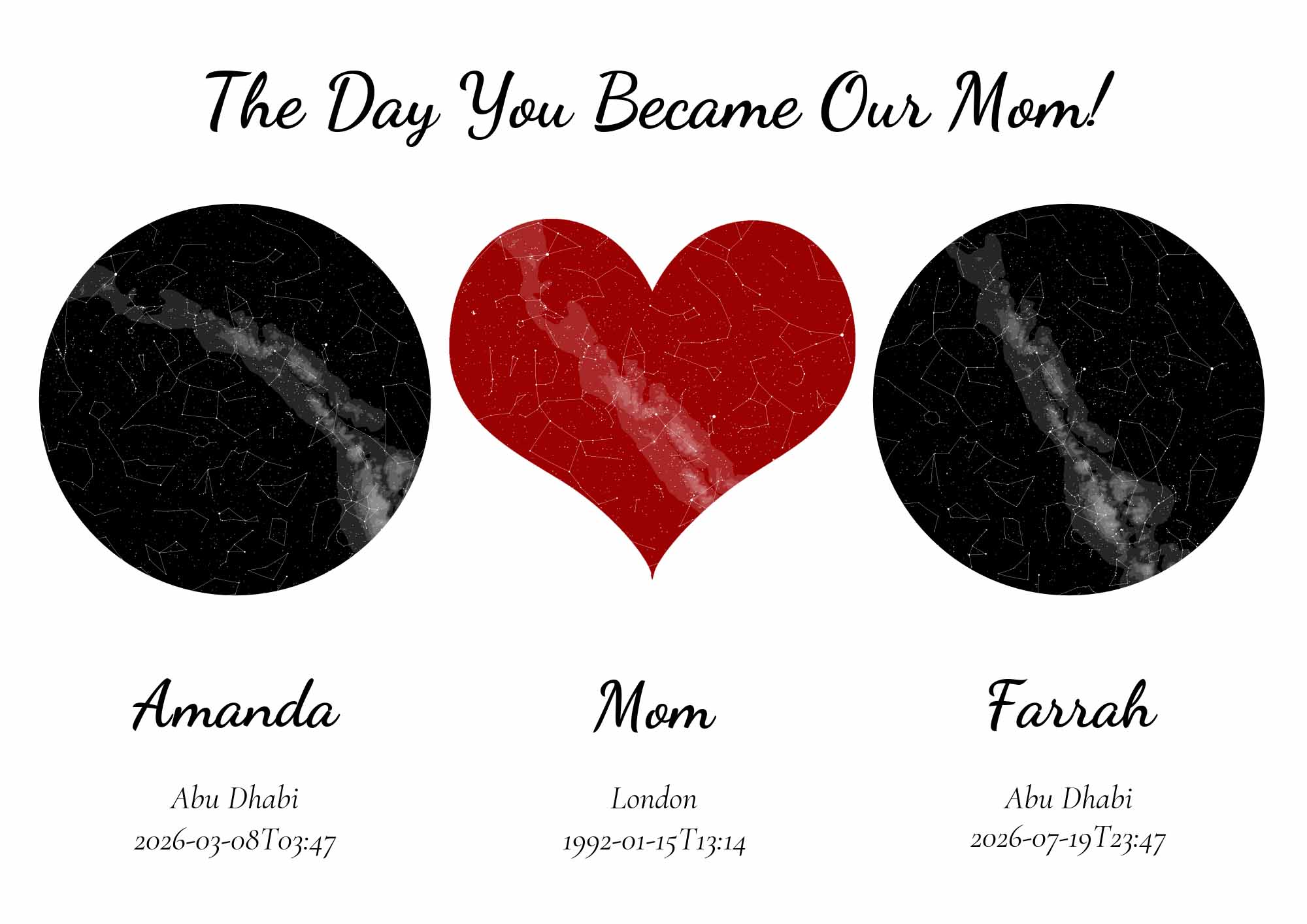 Mothers Day Mom & Kids Star Map - Star Maps UAE