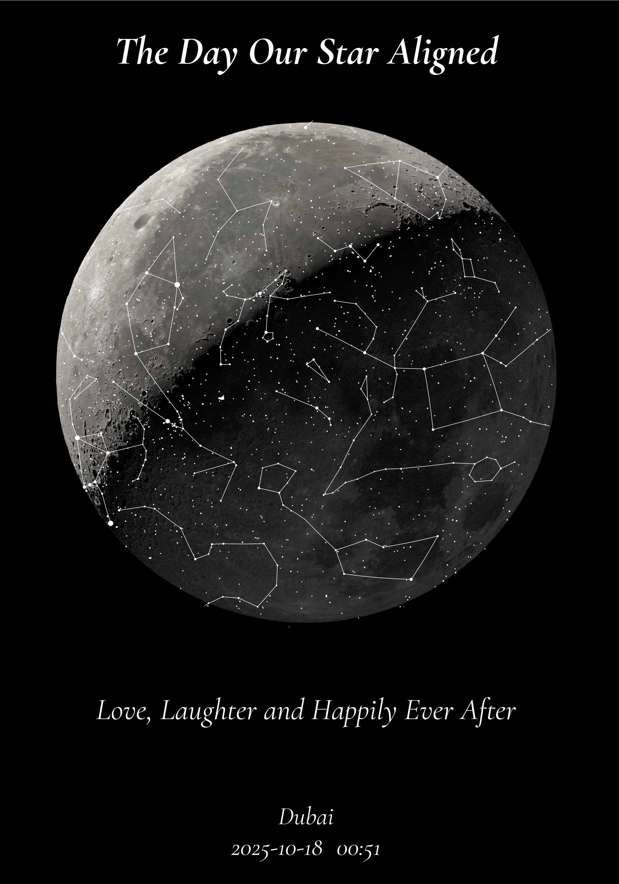 Star Map - Moon Phase Fusion