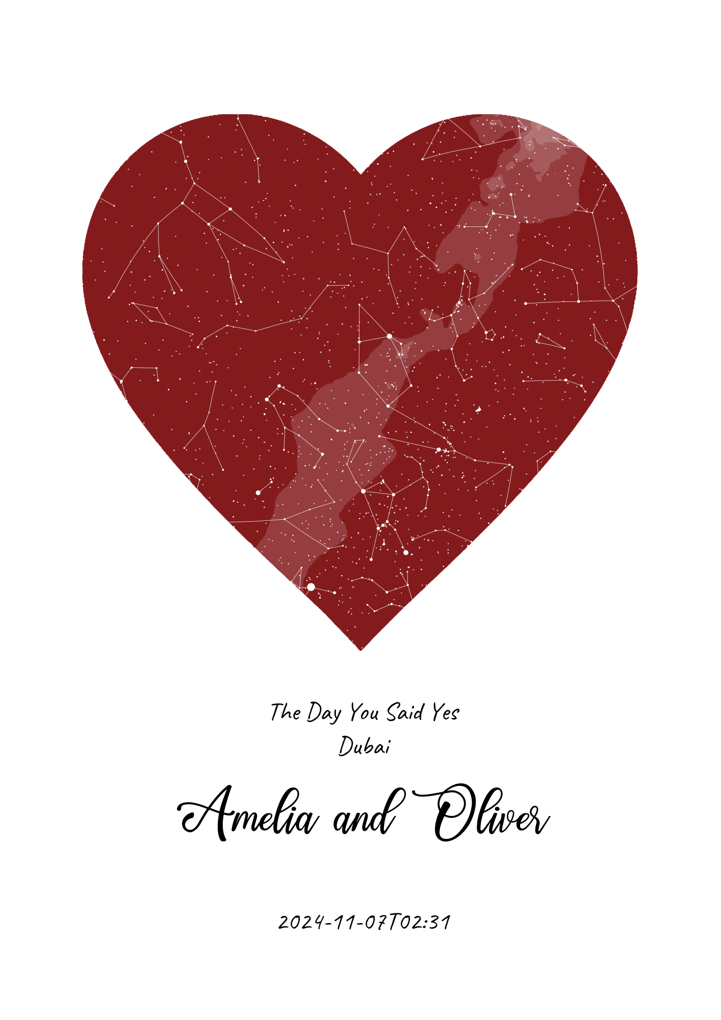 Star Map With Heart
