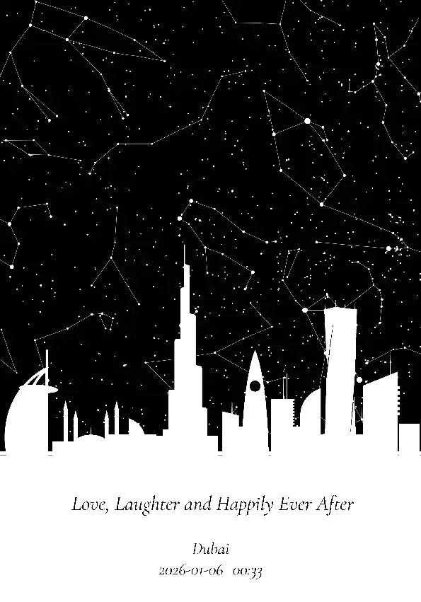 Star Map With Skyline - Star Maps UAE