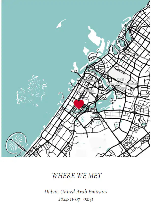 Where We Met Map - Star Maps UAE