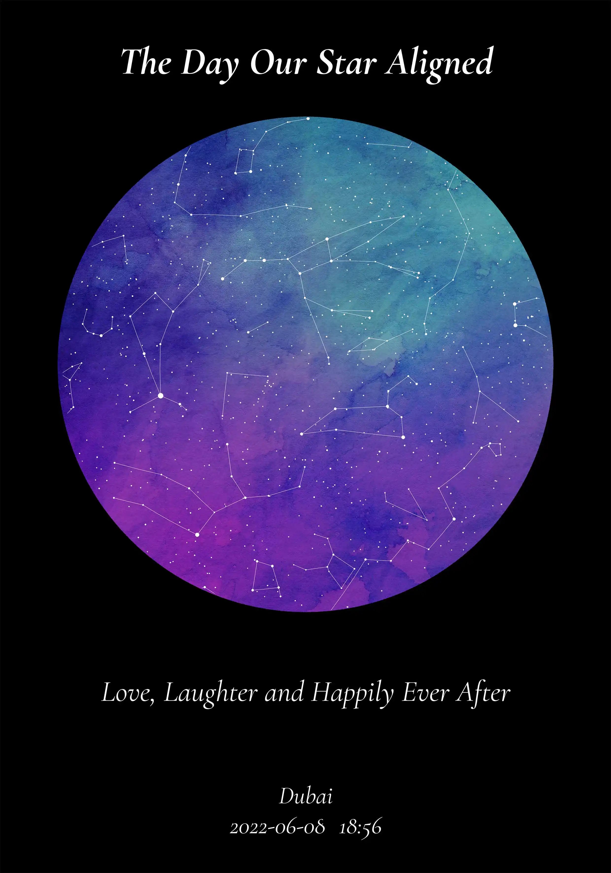 Sapphire & Amethyst Star Map - Star Maps UAE